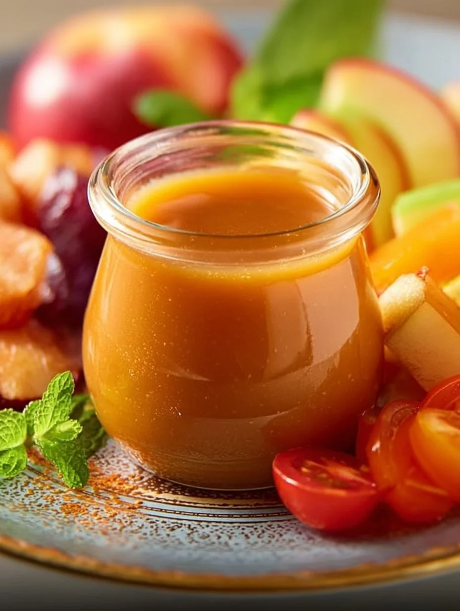2-Ingredient Apple Caramel Sauce in a jar with fresh apples
