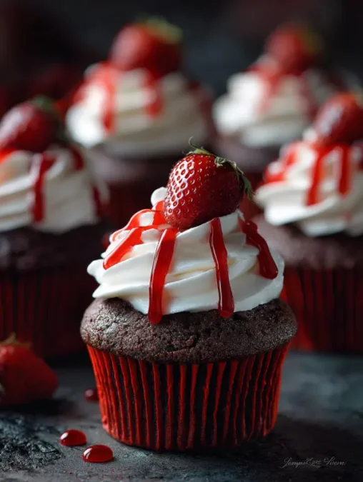 Spooky Vampire Bite Cupcakes