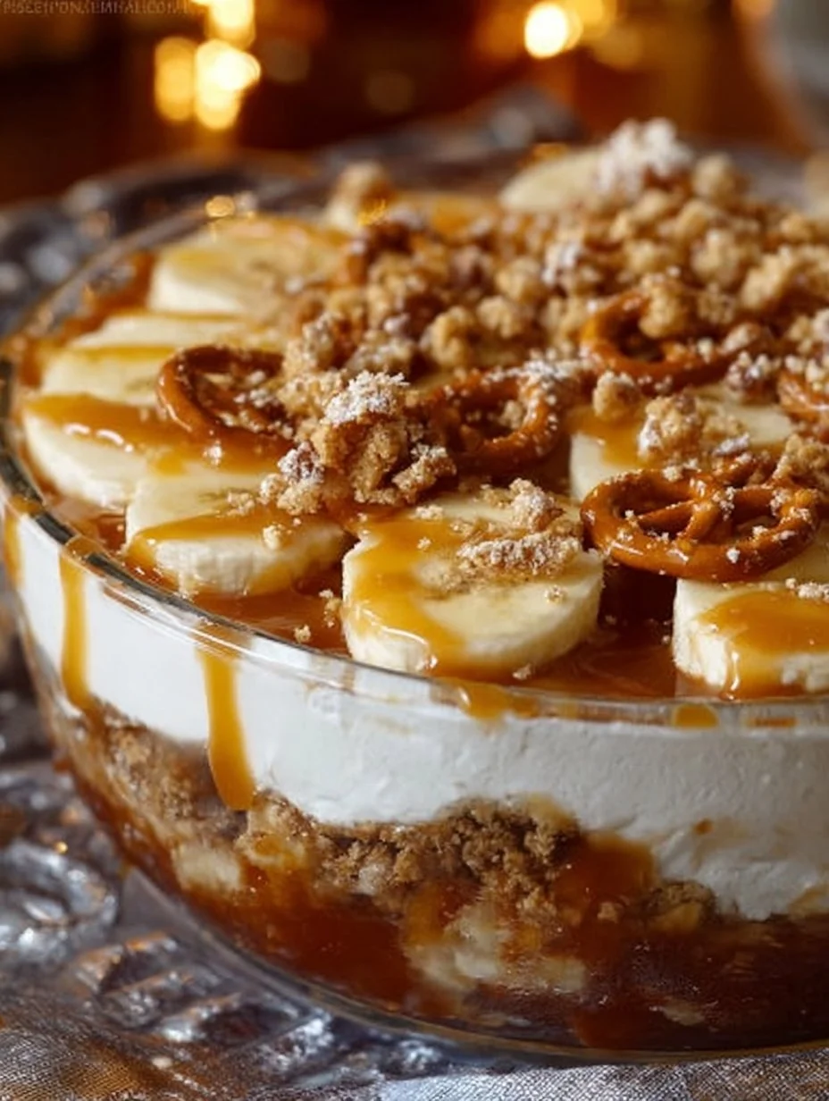 Delicious Apple Cinnamon Pretzel Salad in a bowl