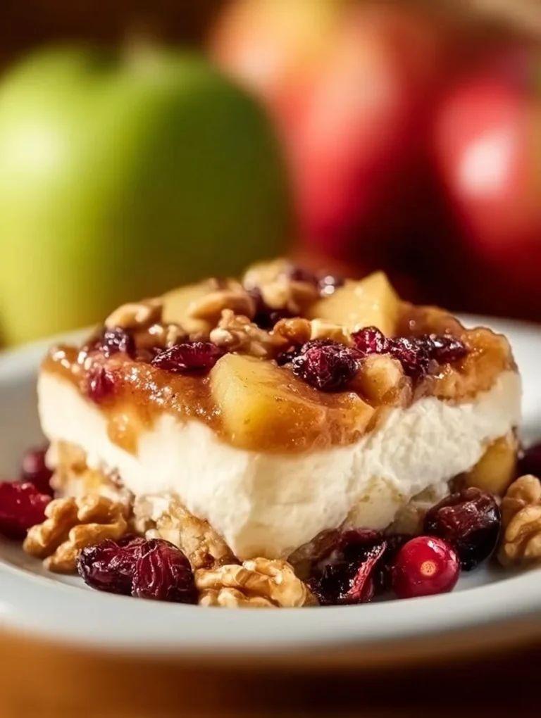 Delicious Apple Cinnamon Pretzel Salad in a bowl with cinnamon and apples