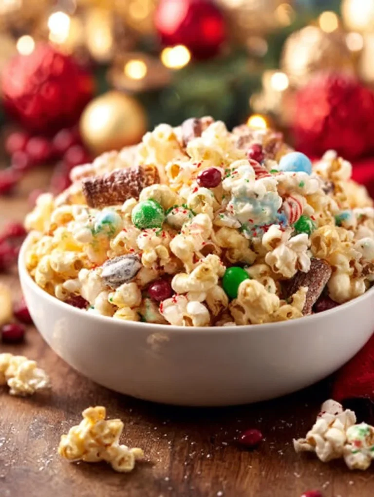Delicious Christmas popcorn recipe with festive toppings for holiday snacking