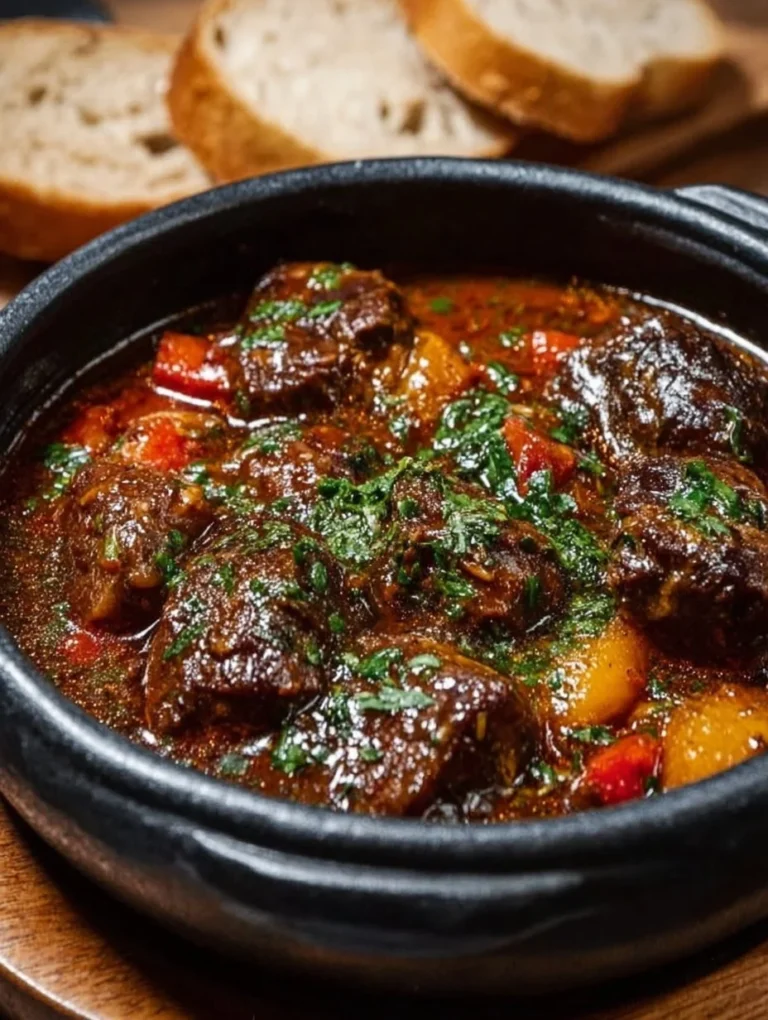 Pepper Pot Beef Stew with vibrant vegetables and tender beef