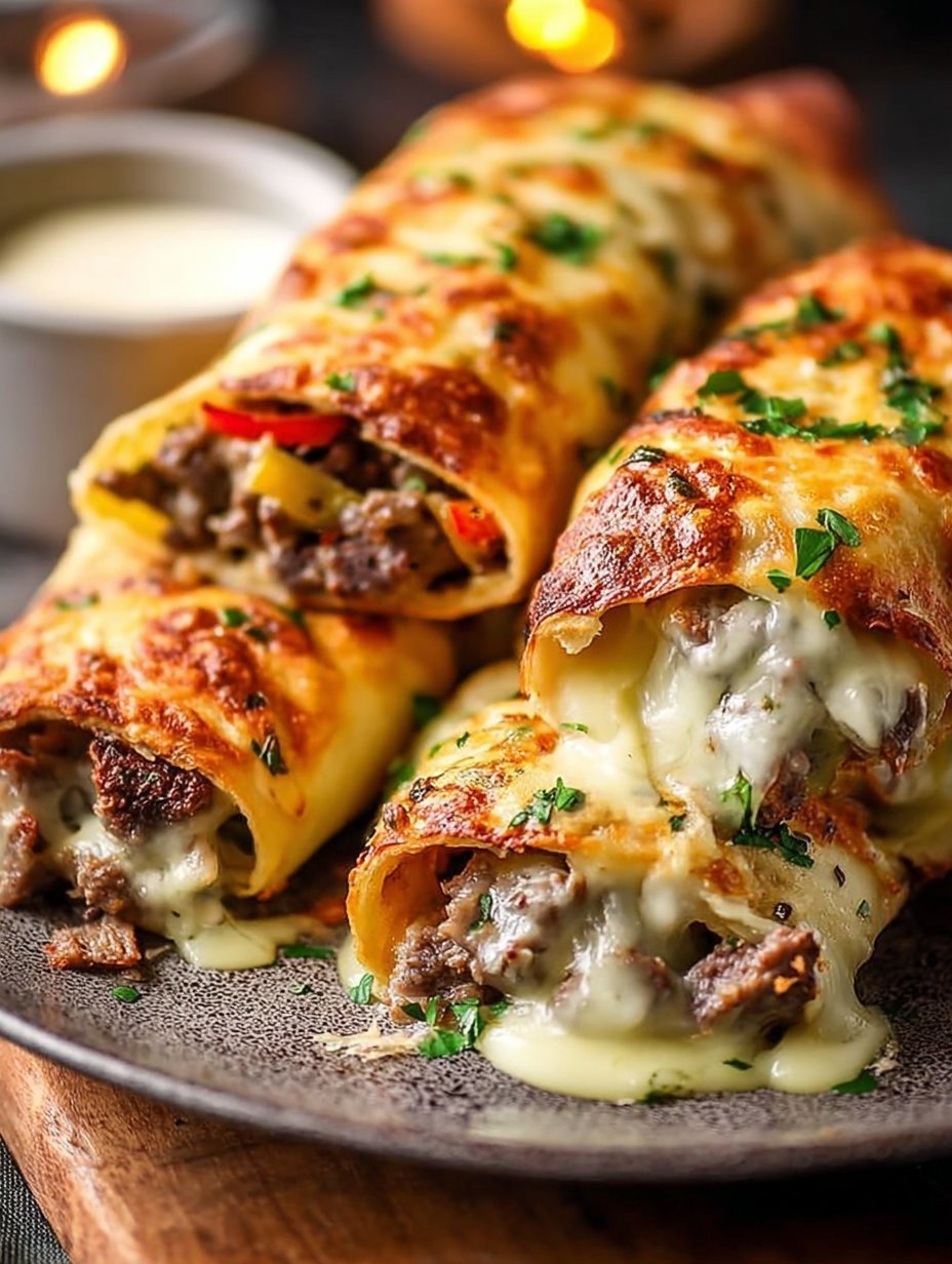 Scrumptious Keto Philly Cheesesteak Rolls