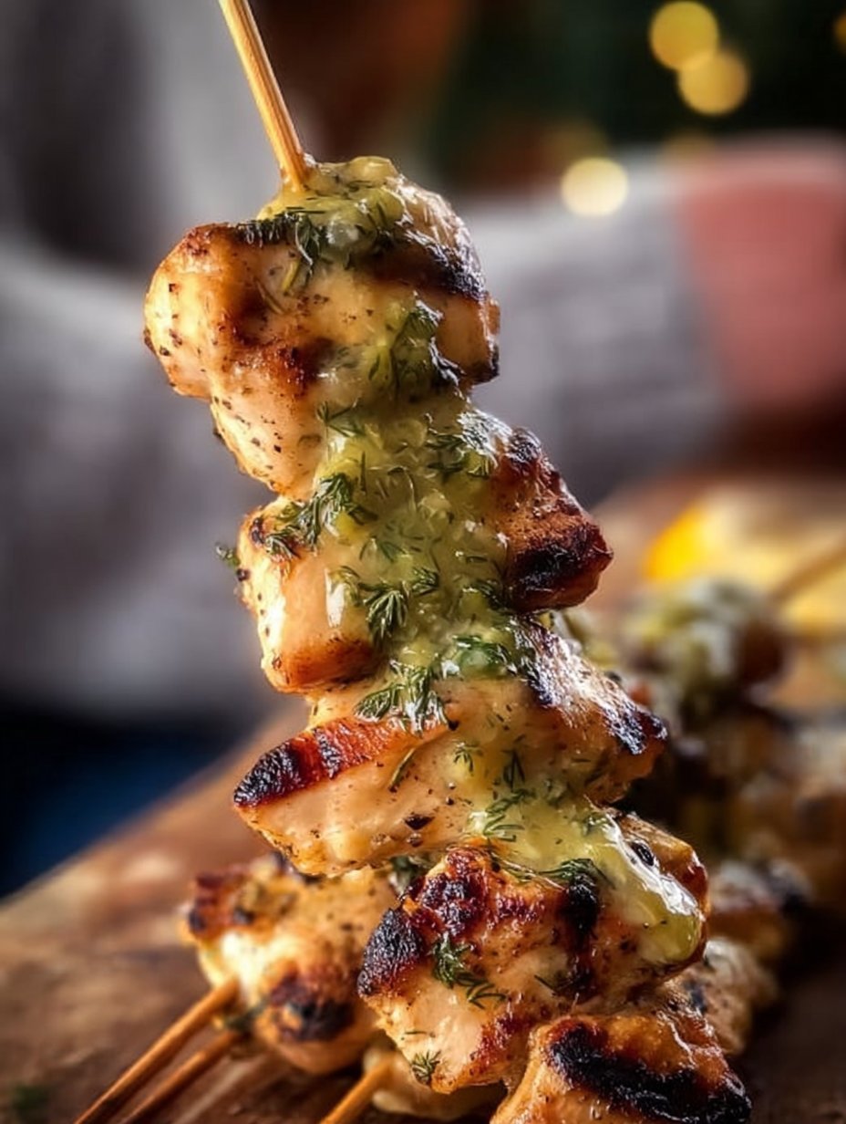 Dill Pickle Chicken Skewers