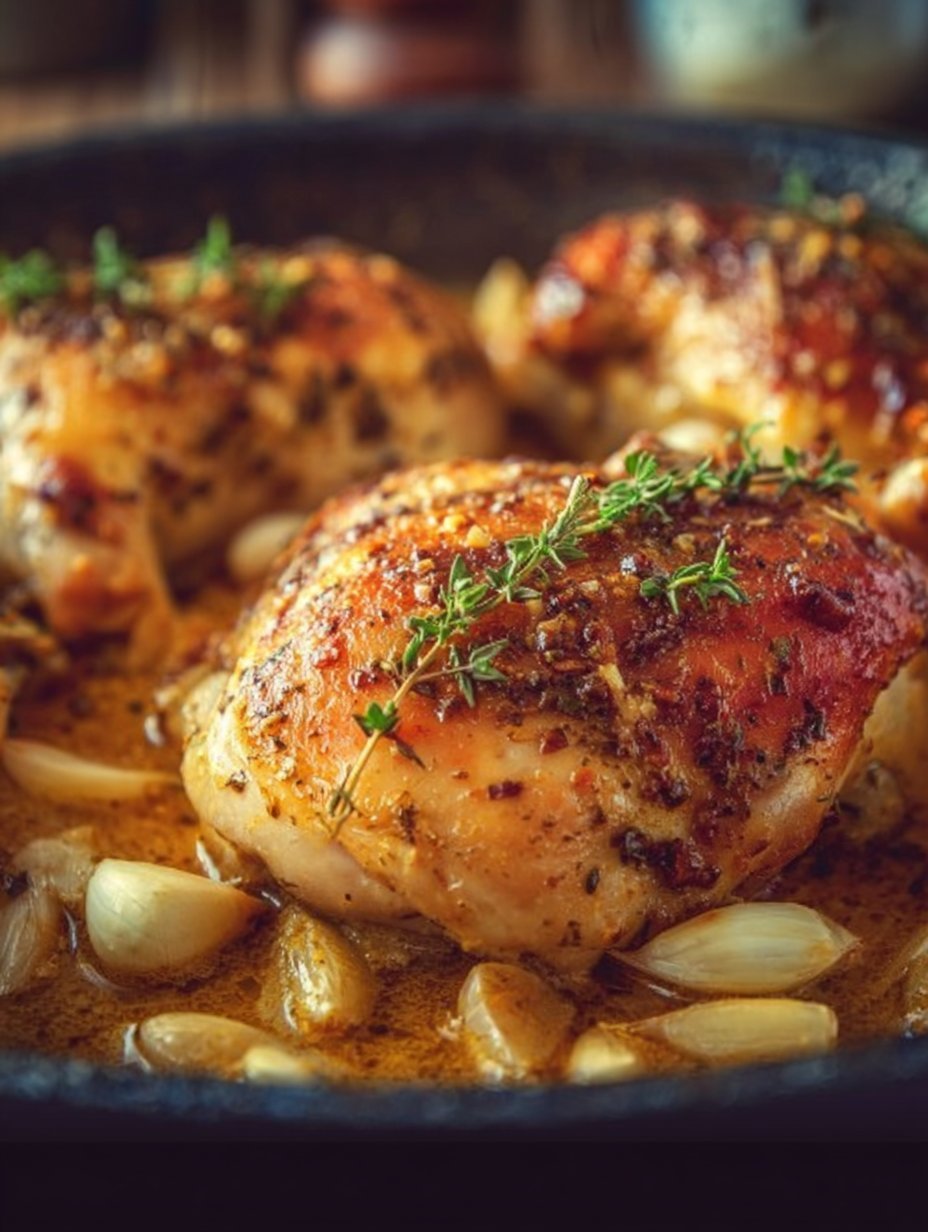 Easy Rustic Roasted Garlic Chicken with Creamy Asiago Gravy
