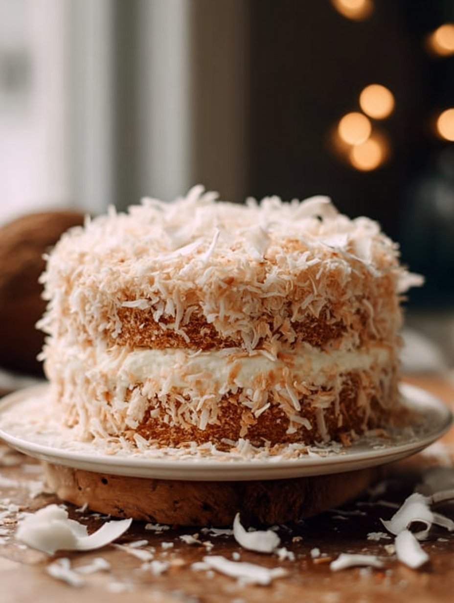 Luscious Coconut Cake with Cream Cheese Frosting