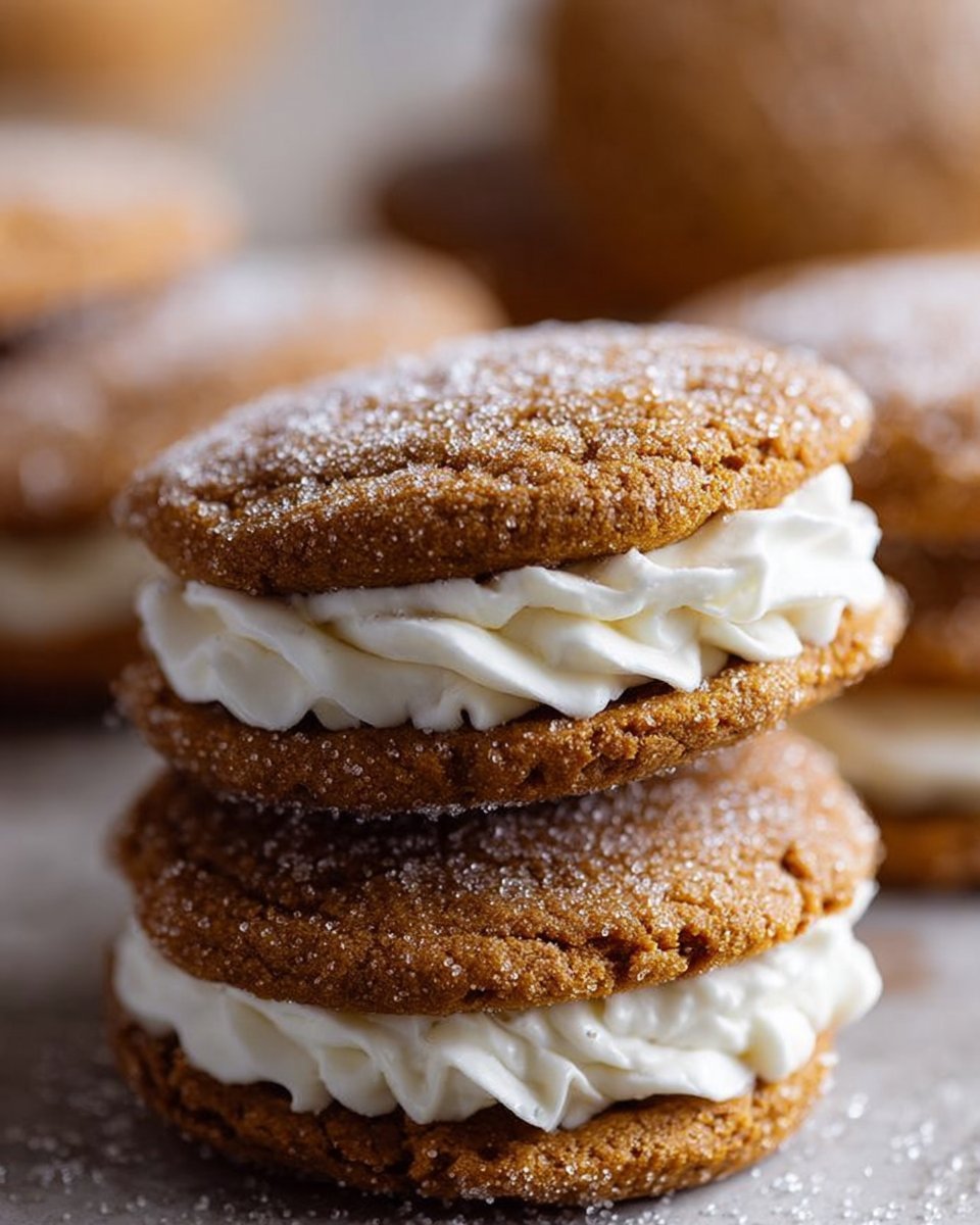 Ginger Molasses Sandwich Cookies with Buttercream Frosting