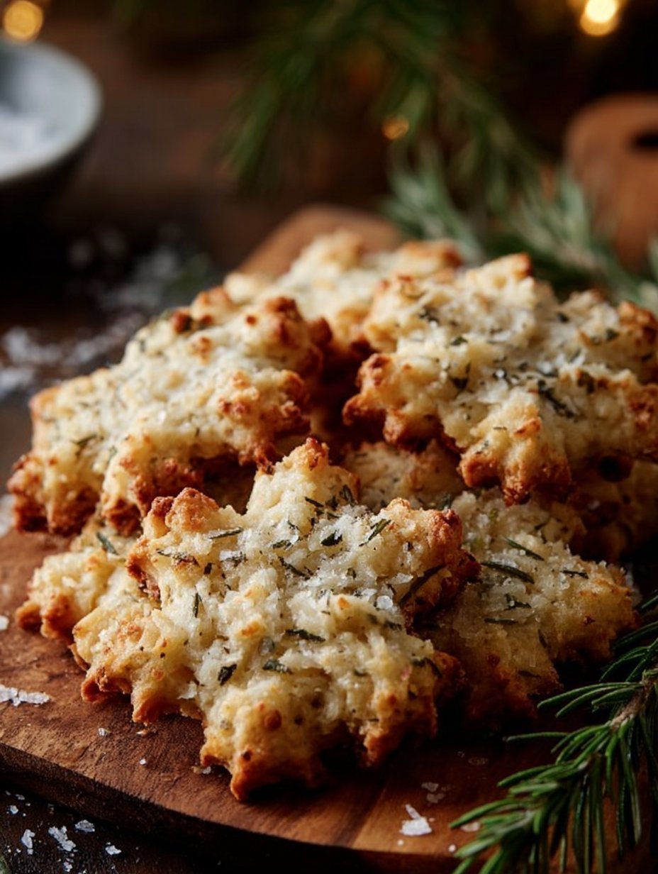 Savory Rosemary-Parmesan Snowflake Cookies