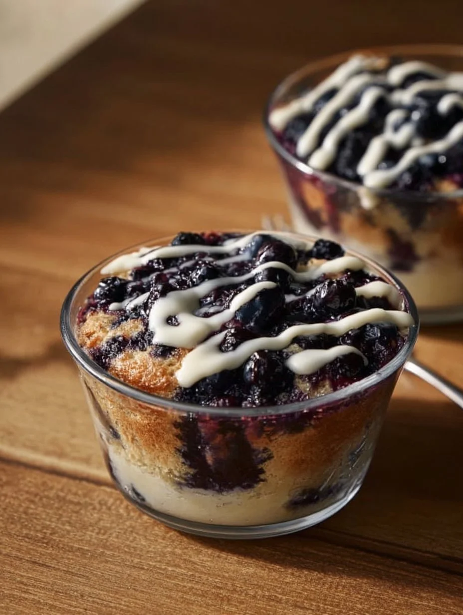 Delicious blueberry muffin bowl topped with fresh blueberries and a sprinkle of sugar.