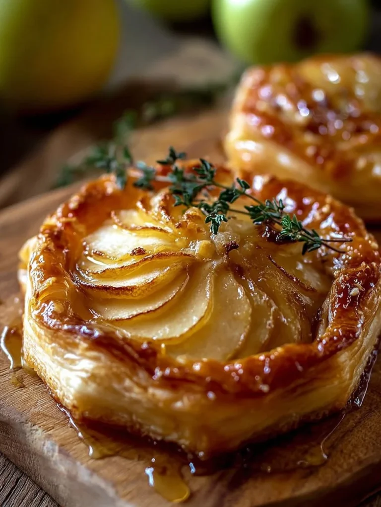 Golden Baked Brie topped with caramelized apples and fresh thyme