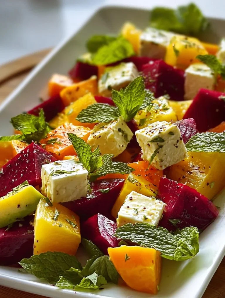 Golden Halloumi and Roasted Pumpkin Salad served with whipped ricotta clouds