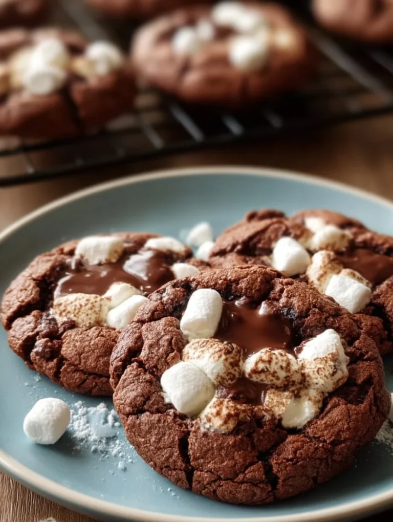 Freshly baked hot chocolate cookies with chocolate chunks