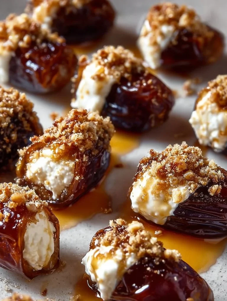 Delicious mascarpone stuffed dates drizzled with maple syrup on a plate.