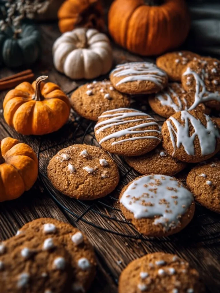 Soft pumpkin gingerbread cookies with autumn spices