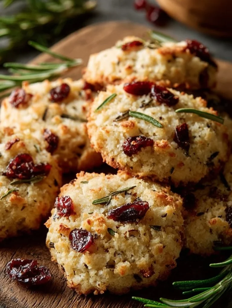 Savory cranberry rosemary parmesan cookies on a plate