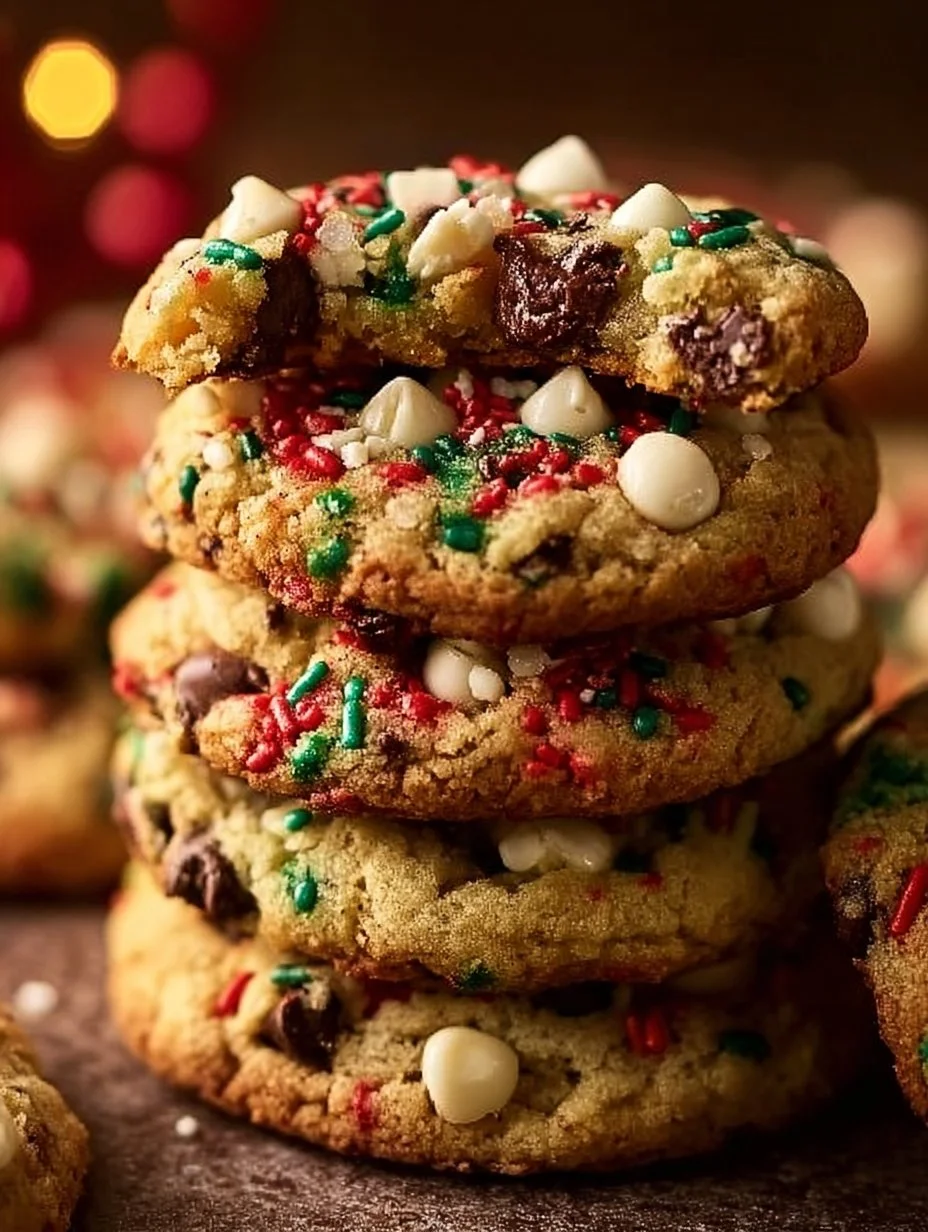 Winter Wonderland Chocolate Chip Cookies on a festive platter