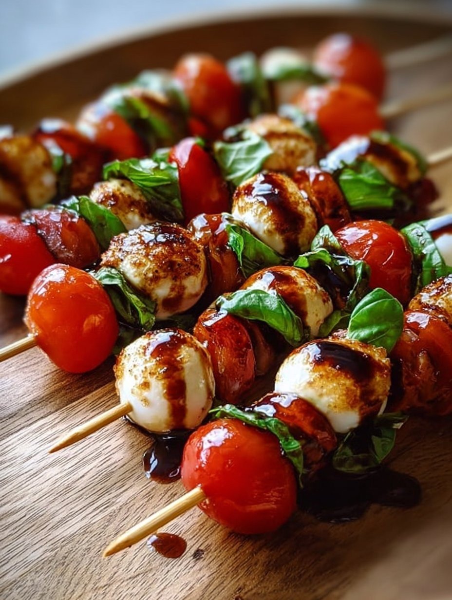 Balsamic Glazed Caprese Skewers