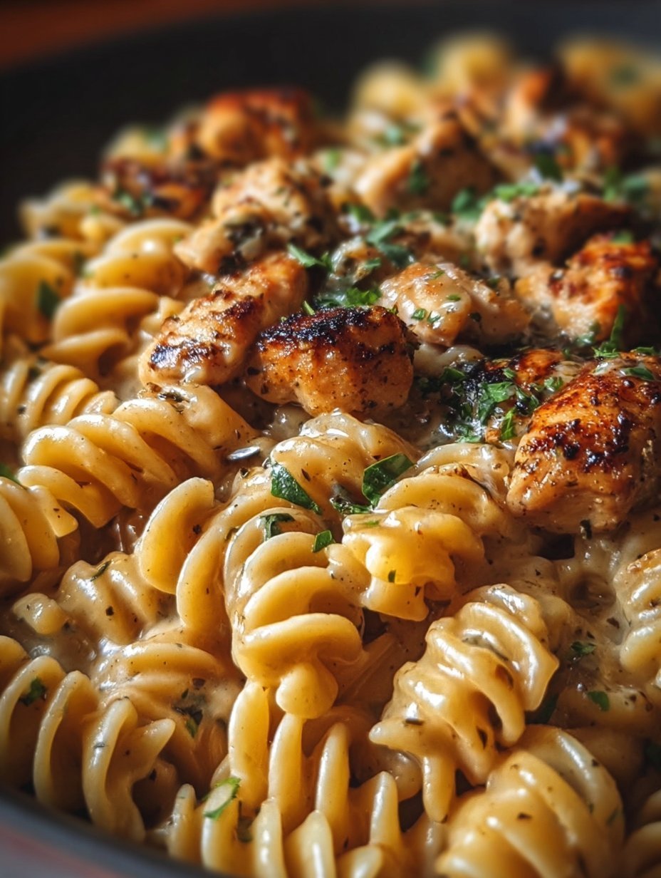 Cheesy Cajun Garlic Chicken Rotini Skillet Recipe