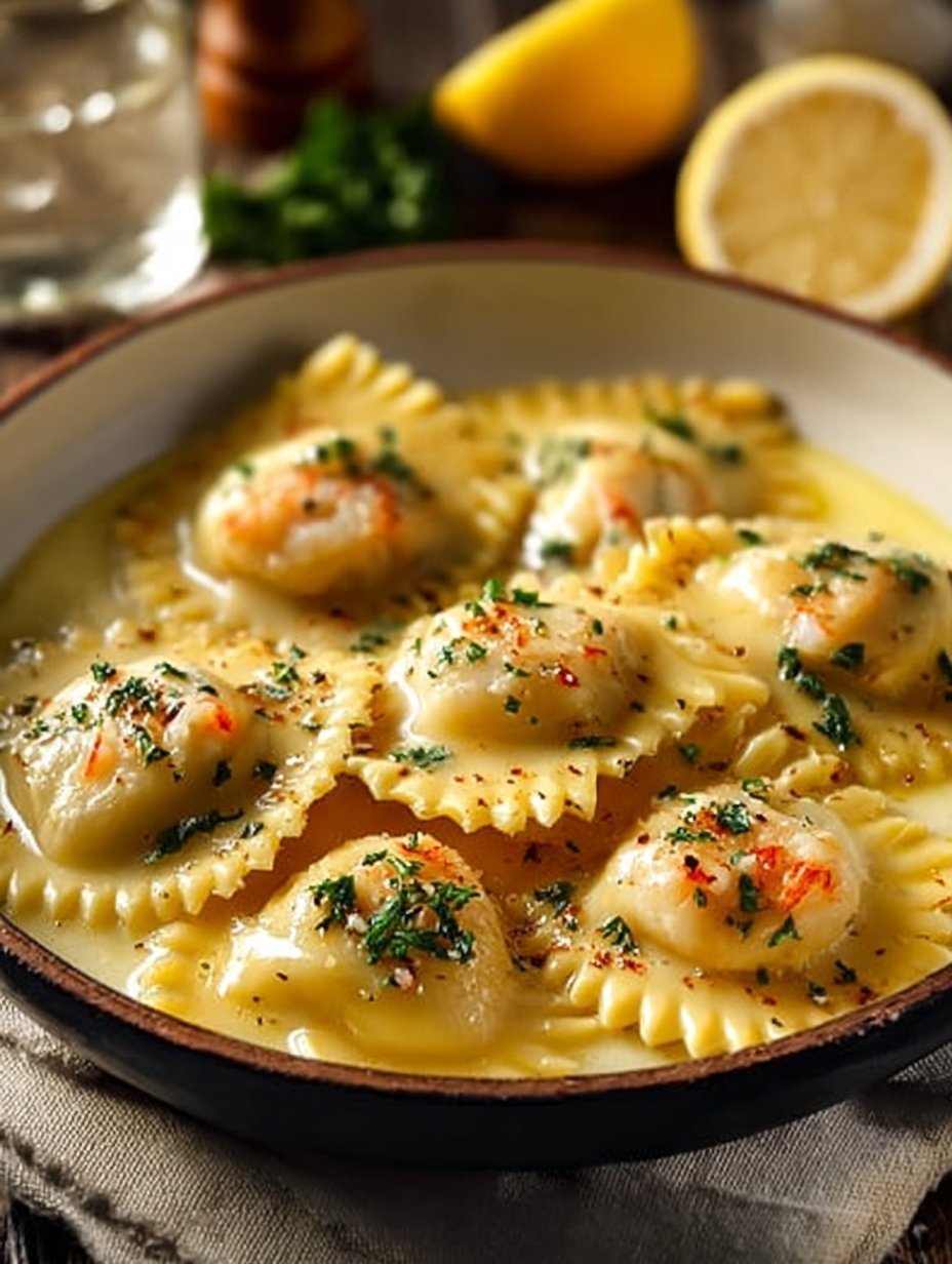 Lobster Ravioli with Lemon Butter Sauce