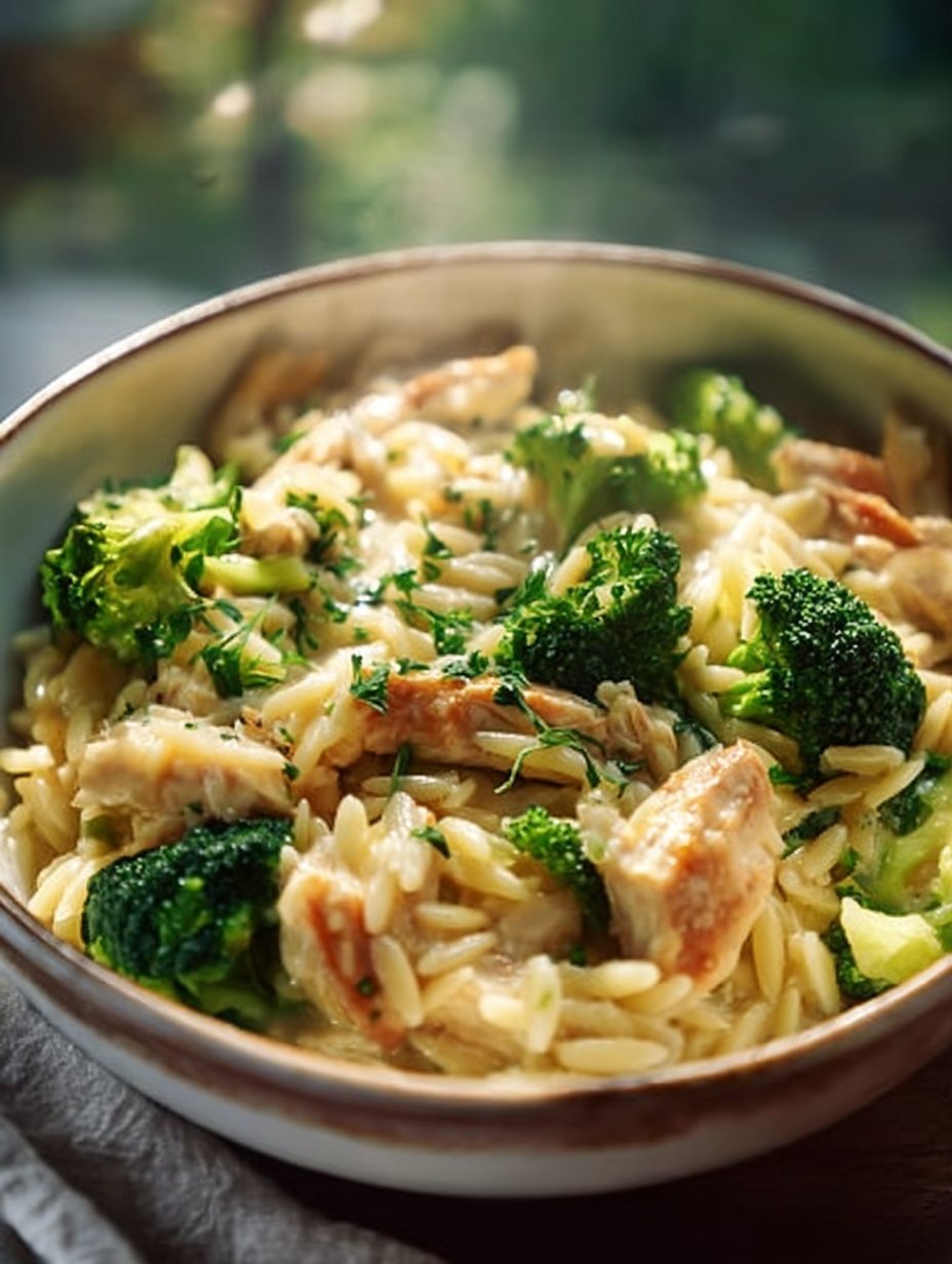 Easy Chicken and Broccoli Orzo