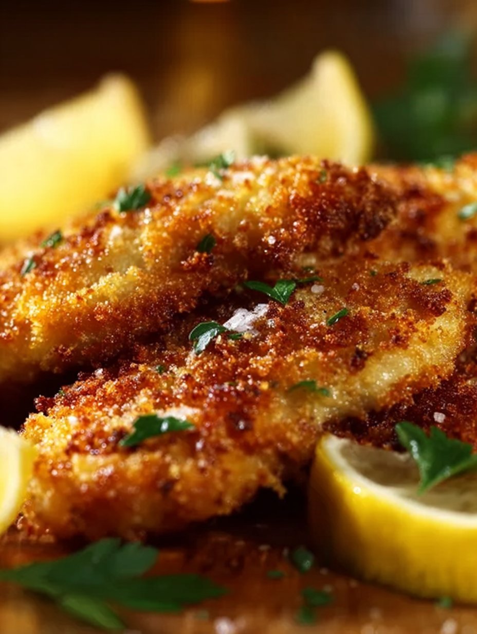 Irresistibly Crispy Zesty Lemon Pecorino Chicken Delight