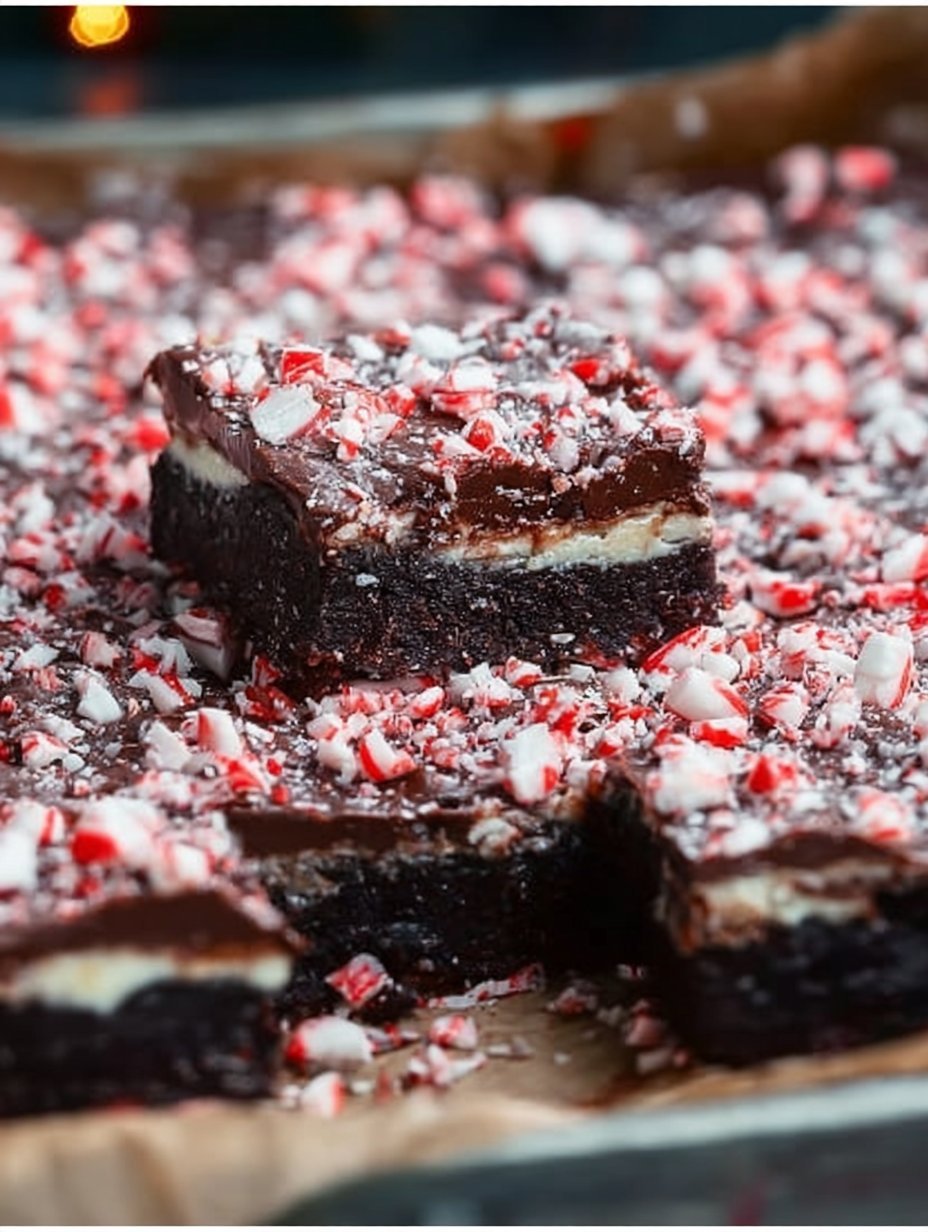 Layered Peppermint Brownies are a delicious treat with a brownie base, cream cheese center,…