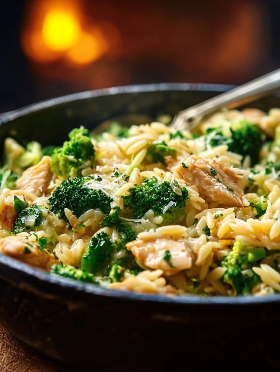 Easy Chicken and Broccoli Orzo