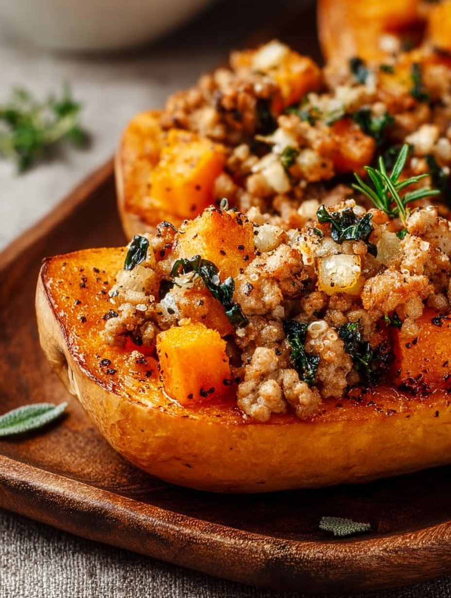 Easy Roasted Butternut Squash with Ground Turkey