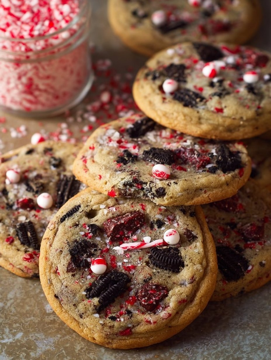 Oreo Chocolate Chip Peppermint Cookies