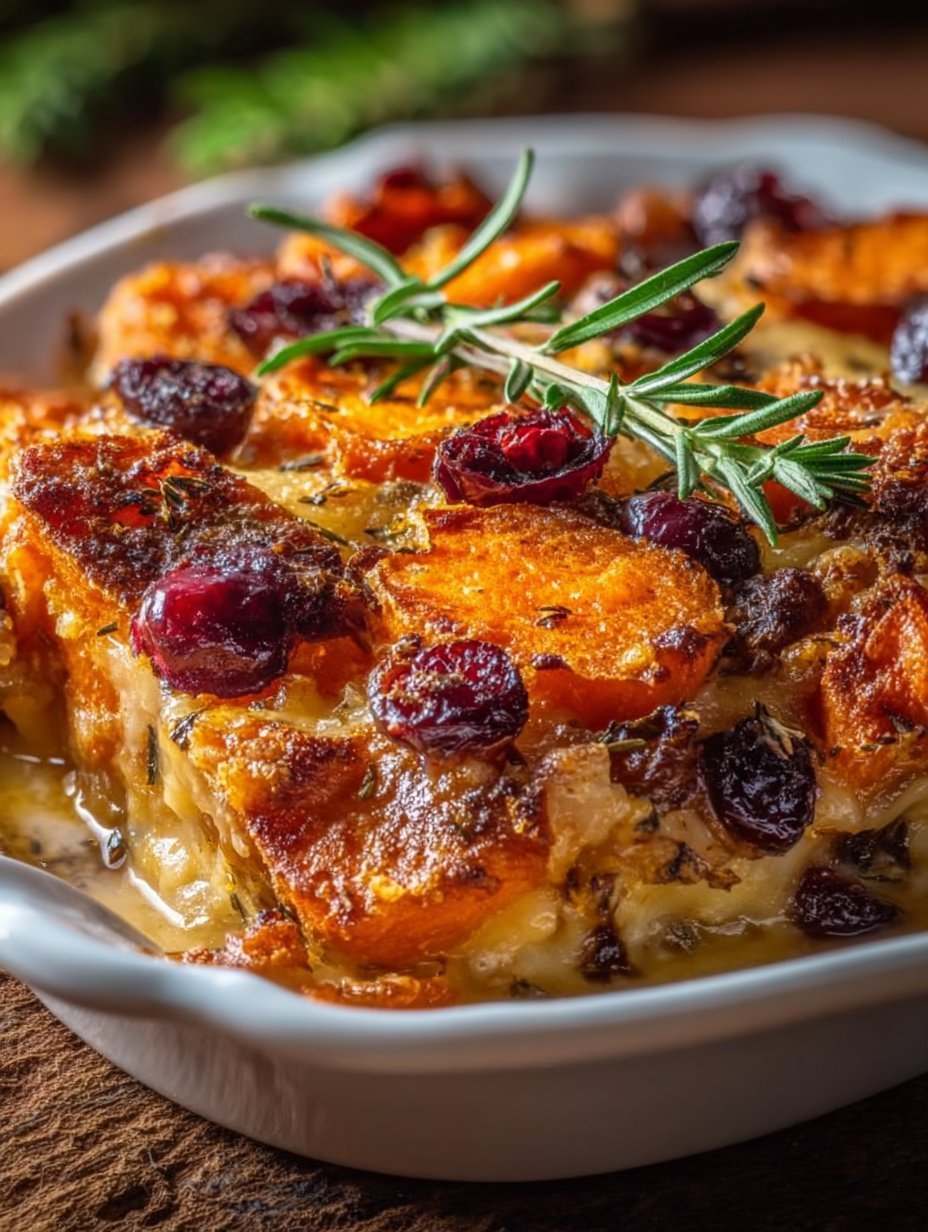 Sweet Potato & Cranberry Gratin