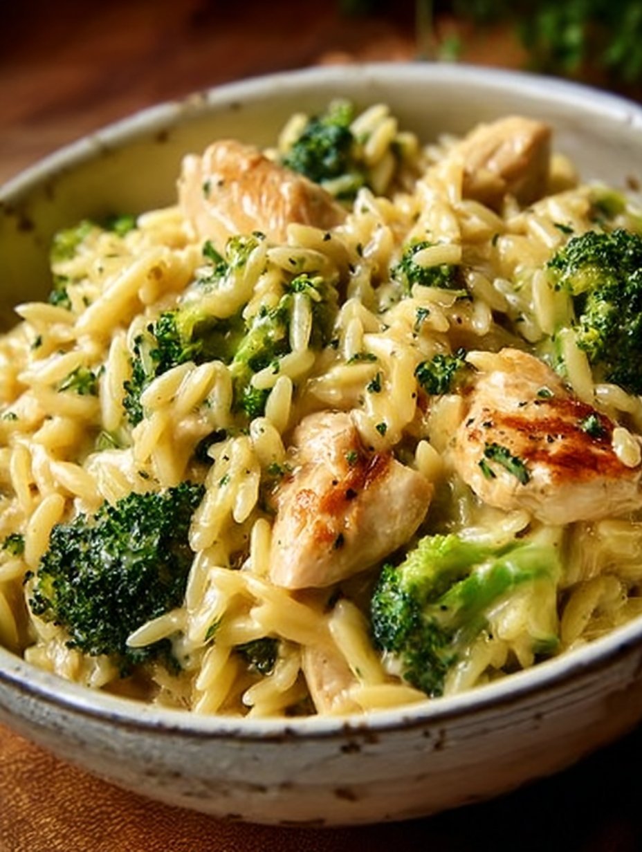 Creamy Chicken and Broccoli Orzo