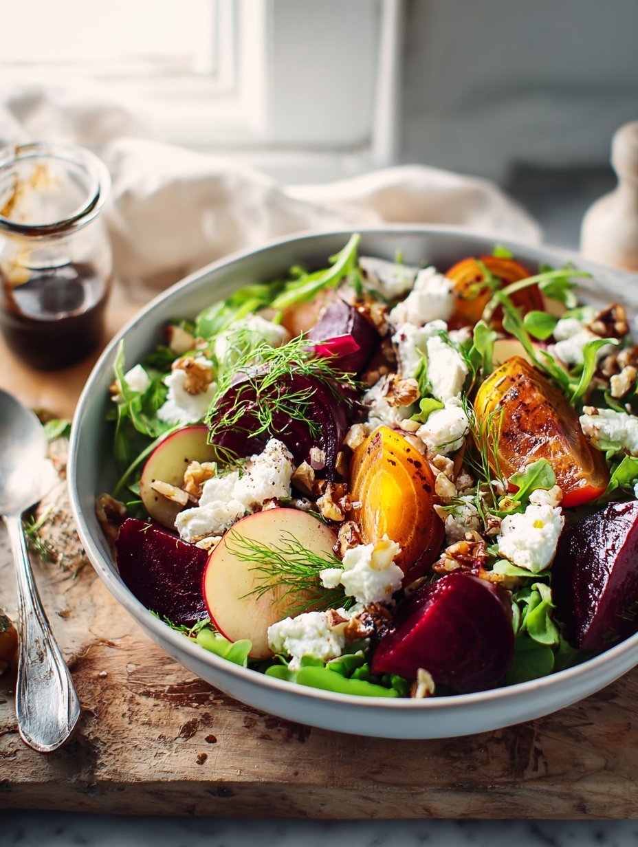 Beet Salad with Goat Cheese and Balsamic Dressing