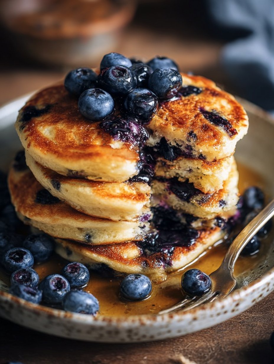 Fluffy Vegan Blueberry Pancakes