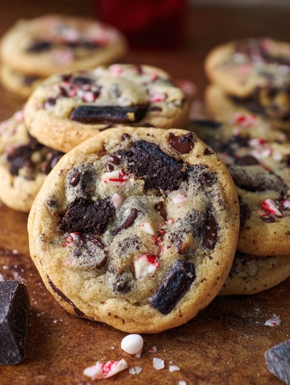 Oreo Chocolate Chip Peppermint Cookies