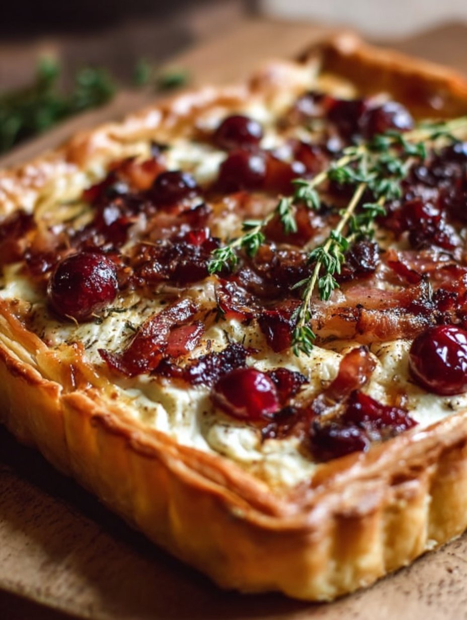 Cranberry Brie Tart with Pancetta & Thyme Recipe