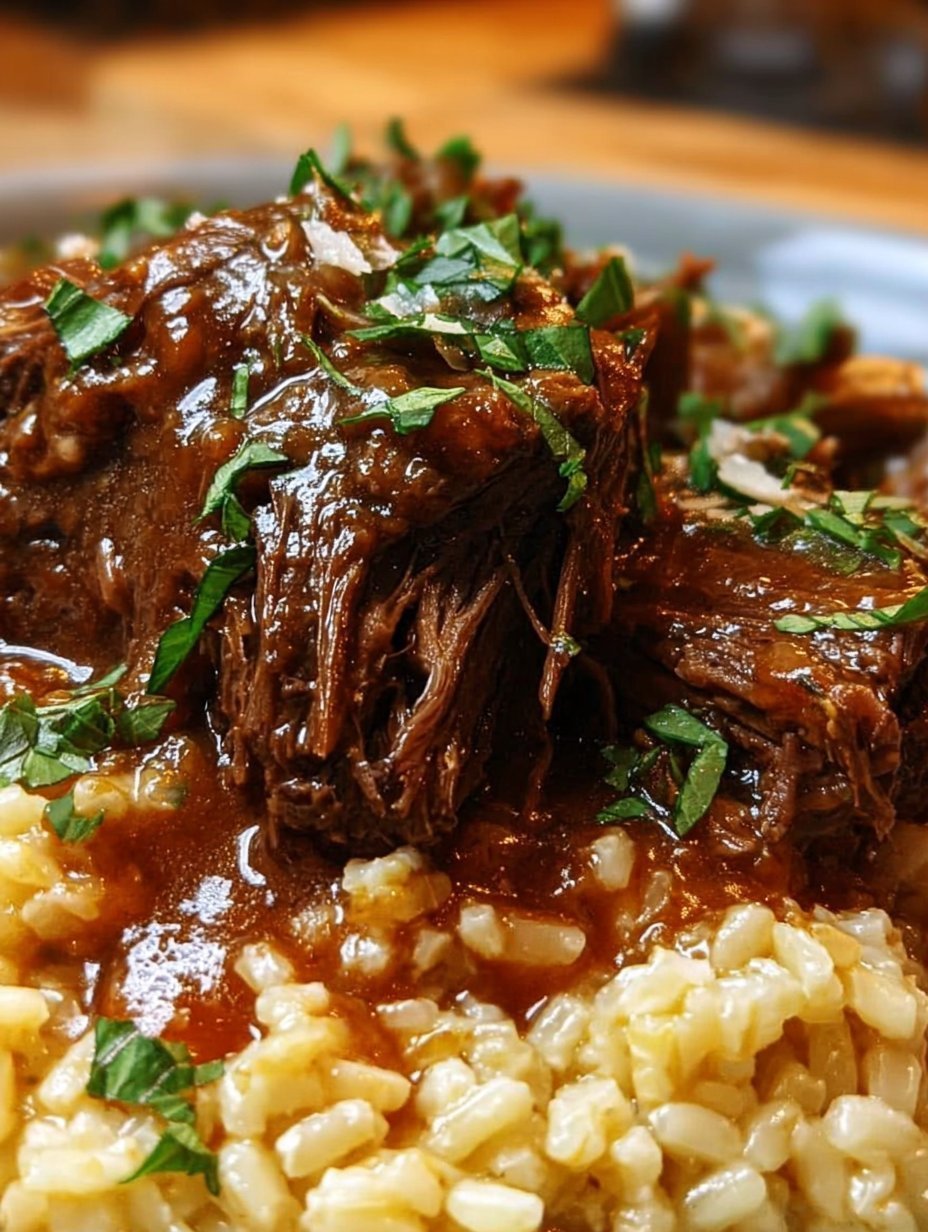 Pot Roast with Tomato-Basil Sauce and Parmesan Risotto