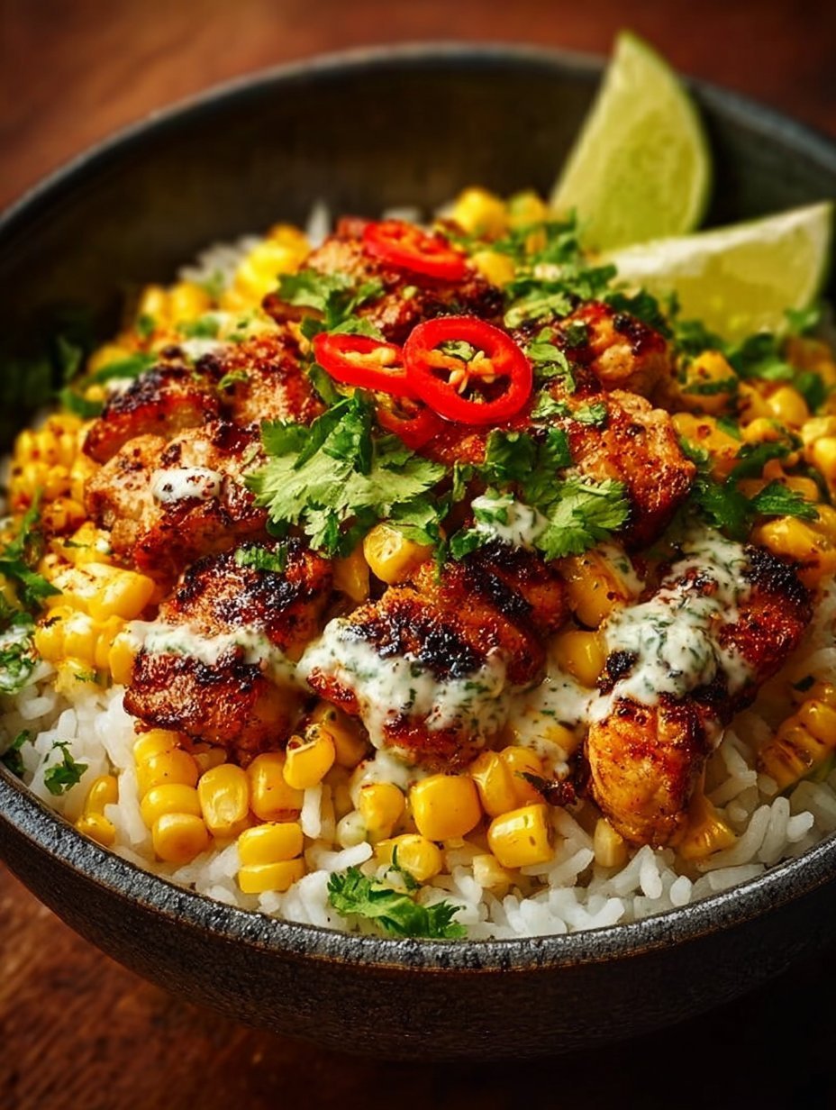Street Corn Chicken Rice Bowl