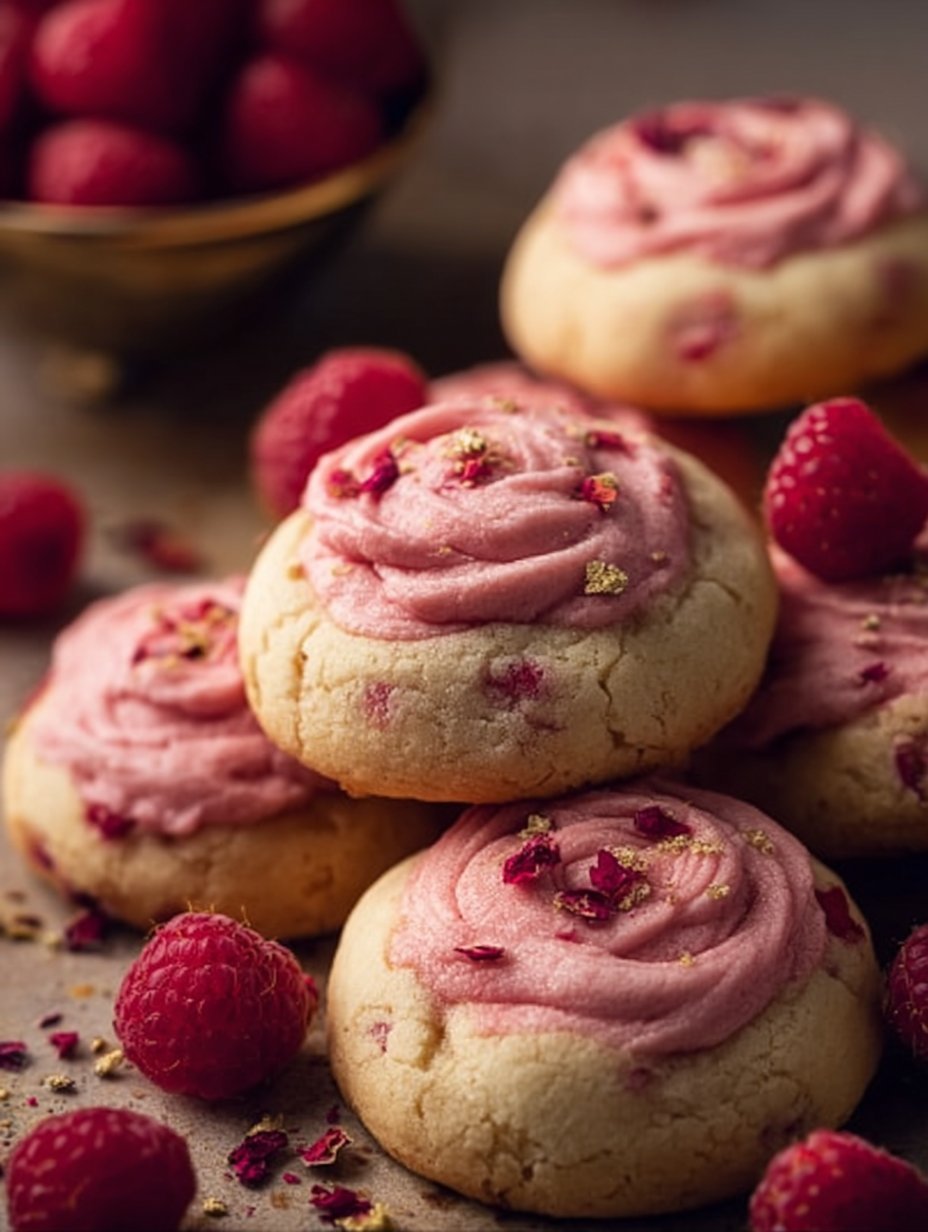 Raspberry Rose Cookies