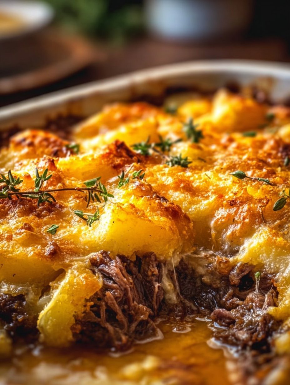 Steak Cheddar Potato Casserole