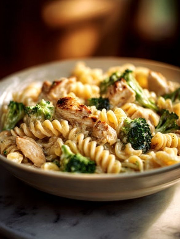 Creamy Rotisserie Chicken Broccoli Pasta