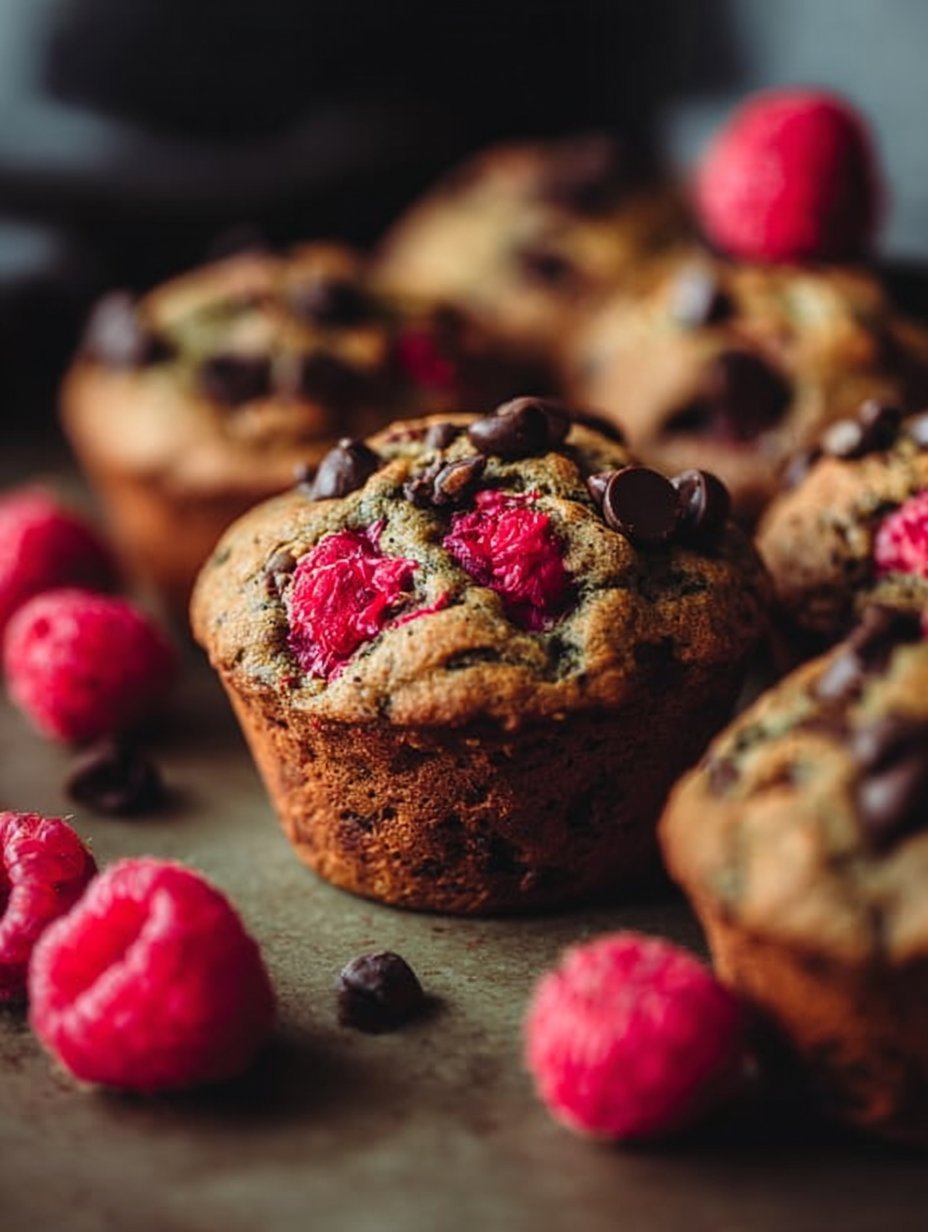 Chocolate Chip Raspberry Zucchini Muffins