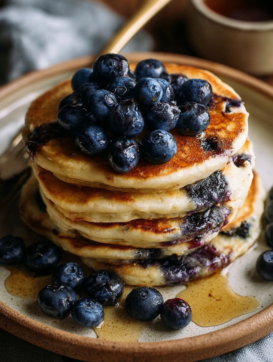 Fluffy Vegan Blueberry Pancakes