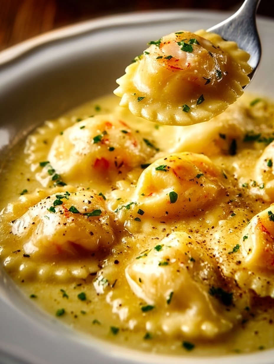 Lobster Ravioli with Lemon Butter Sauce