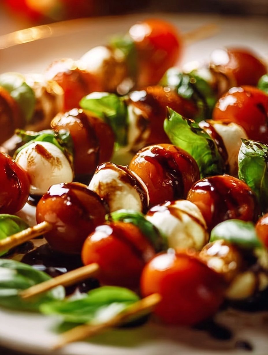 Balsamic Glazed Caprese Skewers