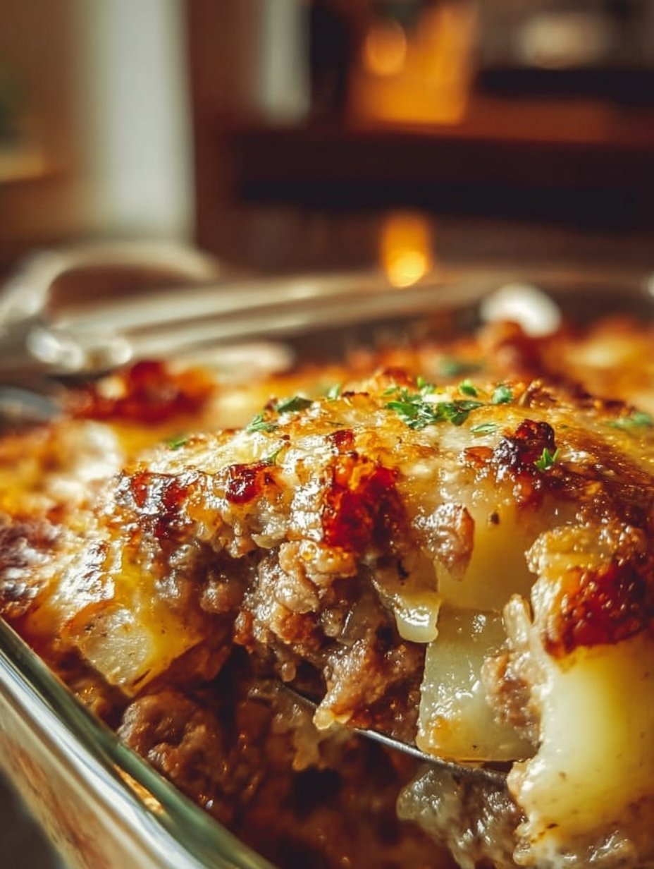 Tasty Loaded Potato Meatloaf Casserole