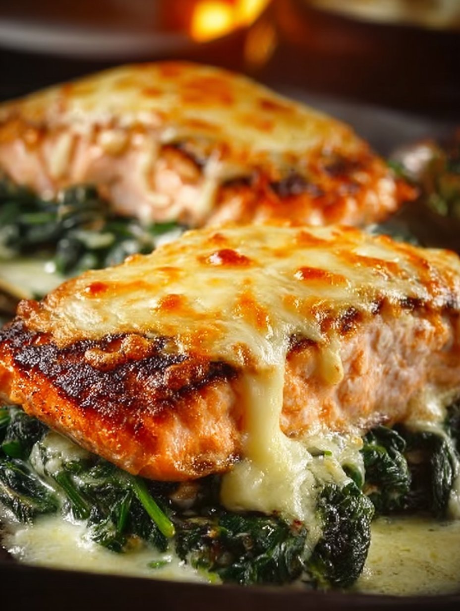 Irresistible Baked Salmon with Spinach and Mozzarella Bliss