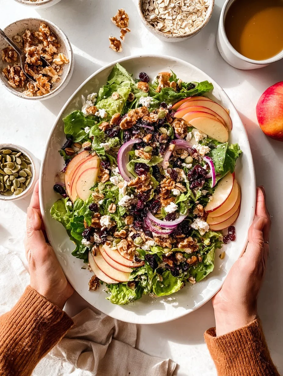 Delicious Apple Walnut Salad with fresh apples and crunchy walnuts
