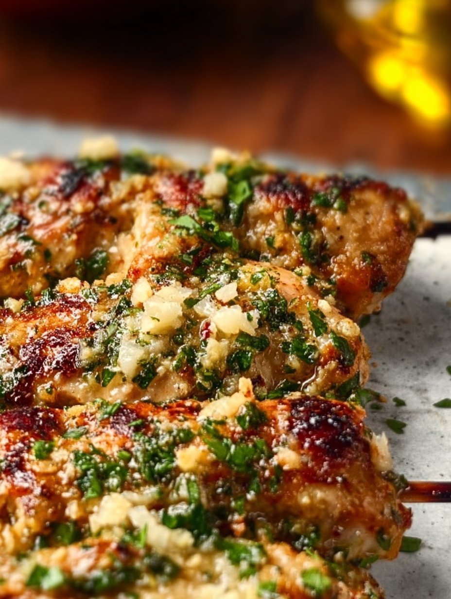 Garlic Parmesan Chicken Skewers