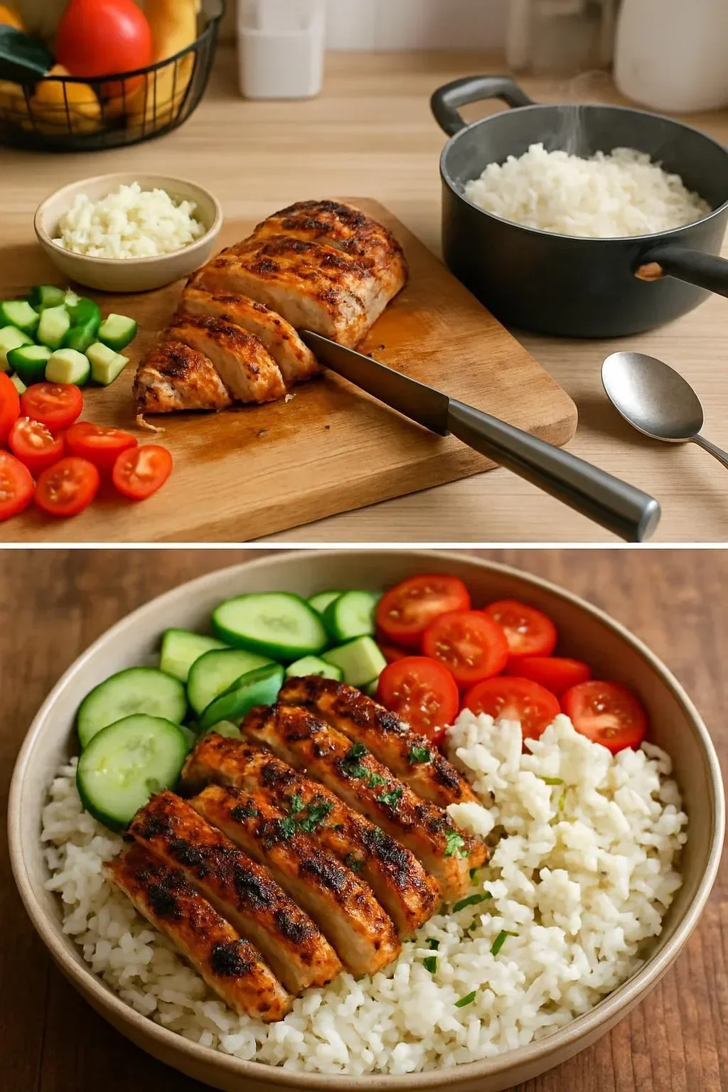Delicious Greek chicken bowls with fresh ingredients and vibrant flavors.