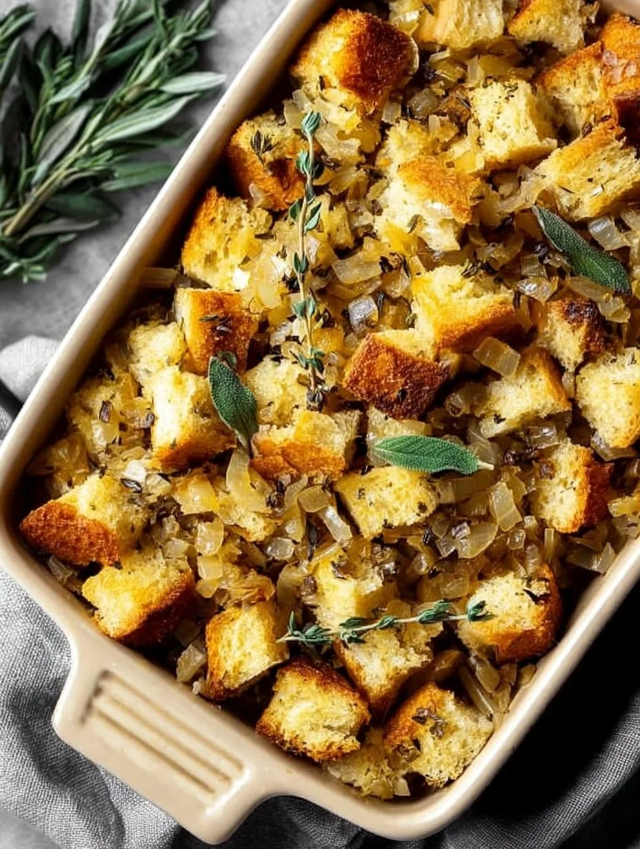 Delicious homemade stuffing ready to complement your holiday meal.